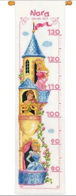 CS-1915 Cross Stitch Kit Height Chart Measure Snow White and Castle My Rain