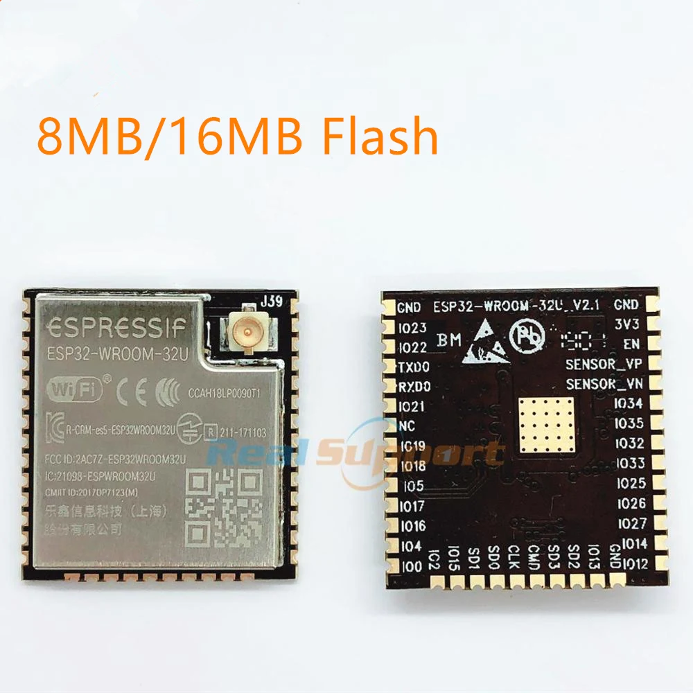 ESP32-WROOM-32U 8 Мб/16 Мб флэш-памяти Wi-Fi + BT BLE ESP32 модуль IPEX разъем антенны Espressif Original |