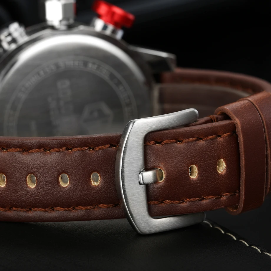 Reloj Hombre GOLDENHOUR стильные мужские часы спортивные из натуральной кожи