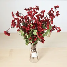 Искусственные мини вишневые ягоды искусственный жемчуг цветок украшение Рождество тычинки DIY букет фрукты рождественские украшения Поставки