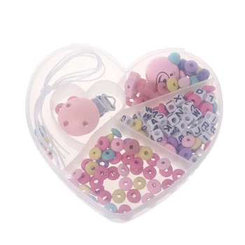 

Baby Pacifier Chain Set Unfinished Wooden Beads Diy Jewelry Pacifier Clips Gift