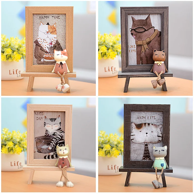 

Free Shipping 6 Inch Cute Cat Photo Frames Creative Cartoon Children Photo Frame Korean Style Household Decoration Picture Frame