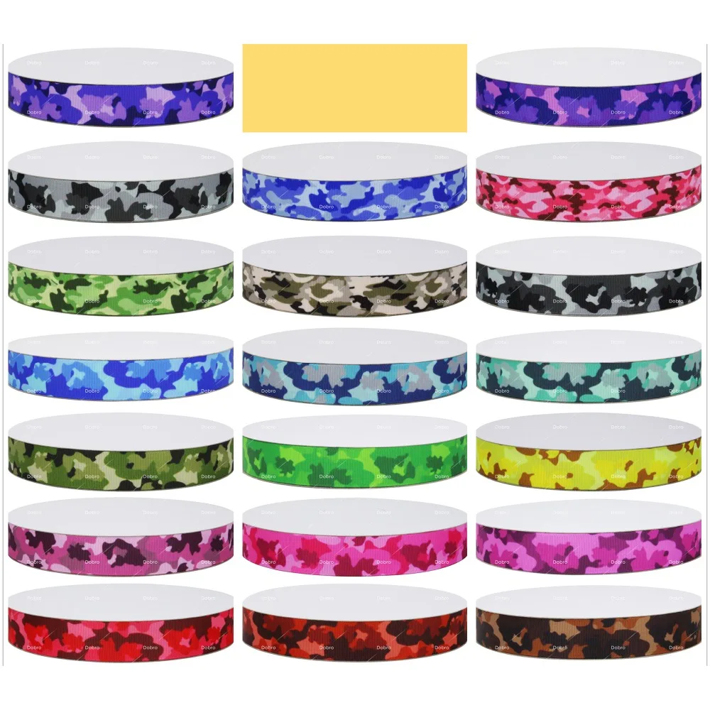 

20 Choices 7/8" 22MM Colorful Camouflage Patterns Printed Grosgrain Ribbons for DIY Baby Craft Party Decoration Gift Packaging