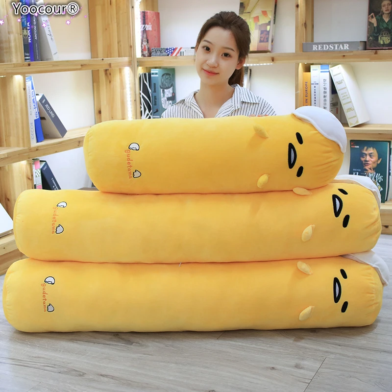 Brinquedo de Pelúcia Gema de Ovo Recheado para Crianças Presente de Natal da Menina Gudetama Preguiçoso Longo Travesseiro Ovos Jun Irmão Grande Boneca Brinquedo 68 - 110cm Ovo 5 Cheap Almofadas de pelúcia