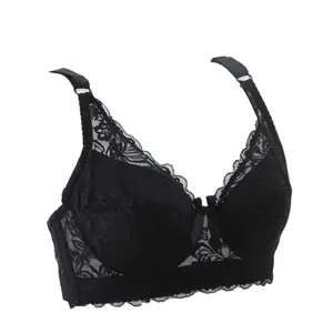 Plus Size 46D 44C 42D 40B 38C 36D 34C Push Up Bra Thin Sexy Full Cup Coverage Floral Lace Bras Intimates Lingerie Dress