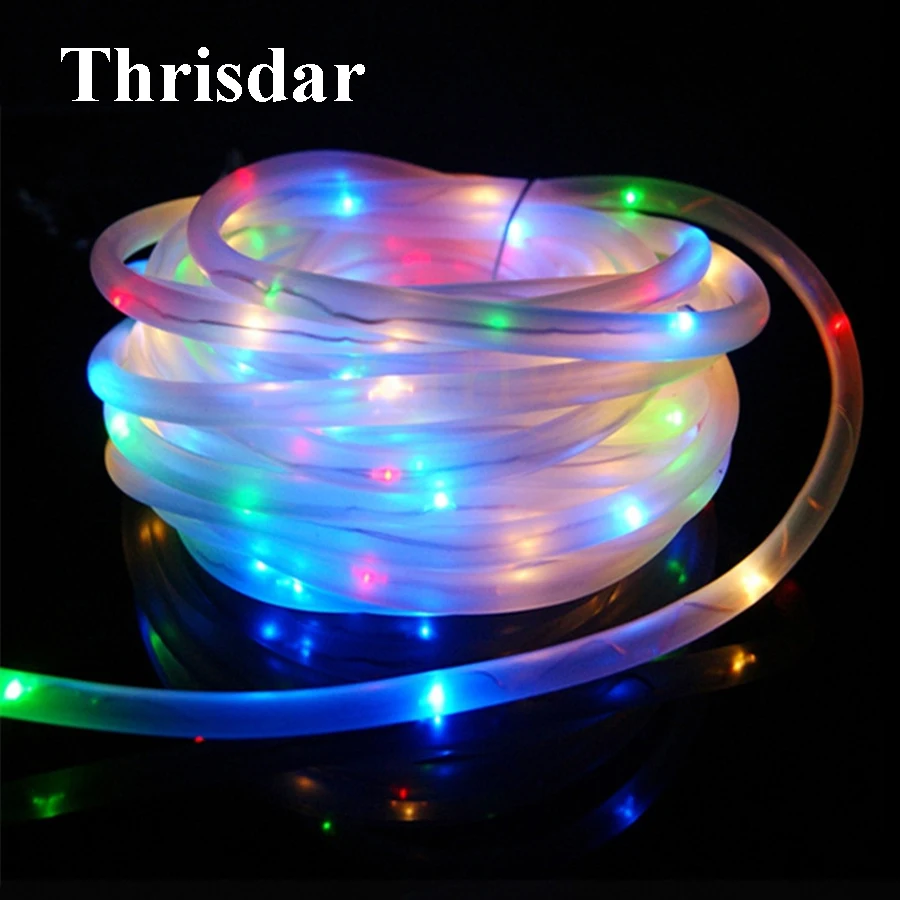 

Thrisdar 12M 100Leds Outdoor Copper Solar Led String Light Garland Solar Rope Tube Fairy String Garland Fence Garden Light