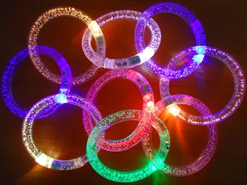 

120PCS Acrylic Glitter Glow Flash Light Sticks LED Crystal Gradient Bracelet Bangle Creativity Dance Party Club Toys