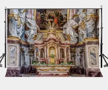 

7x5ft Religion Indoor Church Backdrop Art Sculpture Photography Background Studio Props