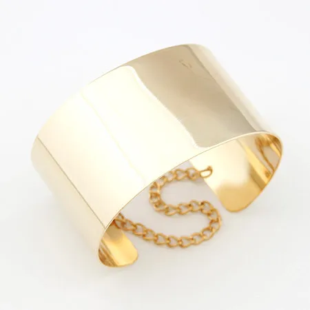 Модные панк браслеты манжеты для женщин Pulsera Золотой Серебряный наручный браслет