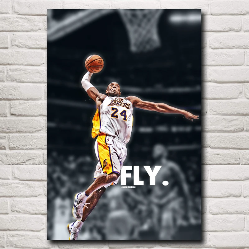 

FOOCAME No. 24 Basketball Star Kobe Bryant Art Silk Posters and Prints Painting Home Decor Wall Pictures For Living Room