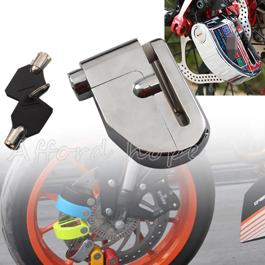 Free Shipping Chrome Motorcycle Bicycle Bike Scooter Wheel Disc Brake Lock Alarm Security Electronic Auto-Arm 100dB 8mm | Автомобили и