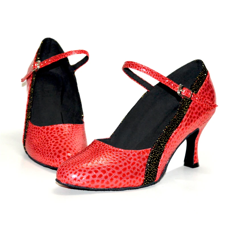 red latin dance shoes