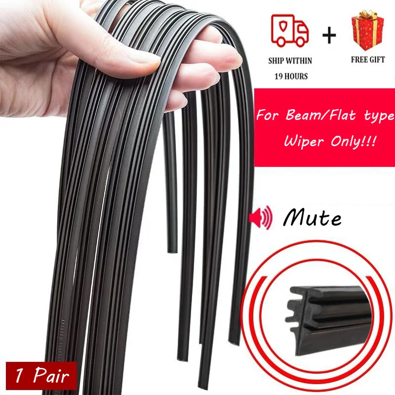 

WJ 1pair=1pc split 2Pcs 26'' 24'' 22'' 20''Car Bus Rubber Universal Bracketless Frameless Windshield Wiper Wash Blade Refill