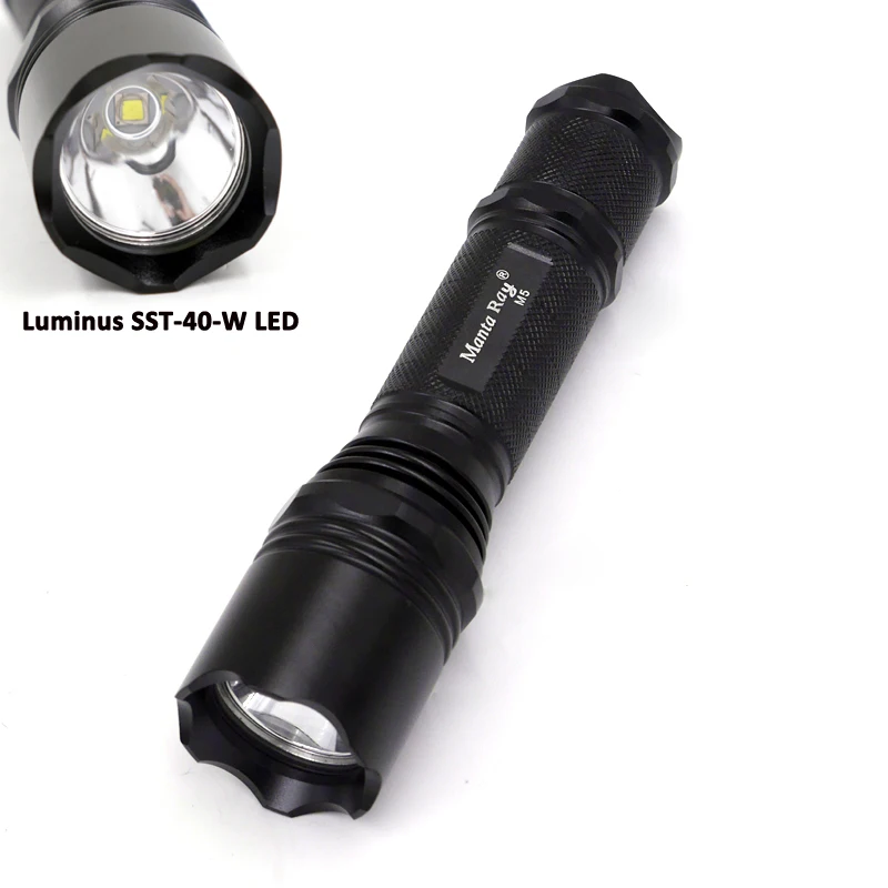 

High Bright M5 1200Lumens Luminus SST-40-W LED Flashlight 5-Mode linternas LED Torch Outdoor Camping Torch Zaklamp by 1*18650
