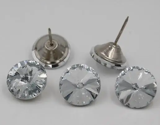 

1000pcs/lot 20mm Glass Crystal Buttons Upholstery Nail Stud Sofa Bed Headboard Decor Furniture bauhinia studs