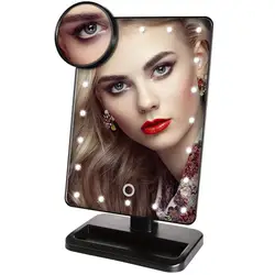 Ванная Комната Комод Сенсорный экран 20 светодио дный освещенные зеркальцами Батарея питанием и зеркалом для макияжа со съемными 10x