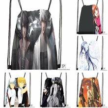 Пользовательские аниме гинтама походная сумка на шнурке милый рюкзак для детей(черная спинка) 31x40 см#180531-01-48