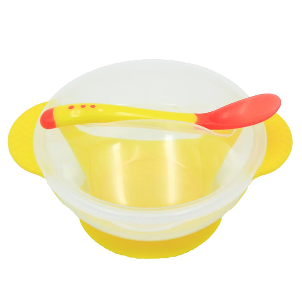 Temperature Sensing Feeding Spoon Child Tableware Food Bowl Learning Dishes Service Plate/Tray Suction Cup Baby Dinnerware Set Temperature Sensing Feeding Spoon Child Tableware Food Bowl Learning Dishes Service Plate/Tray Suction Cup Baby Dinnerware Set