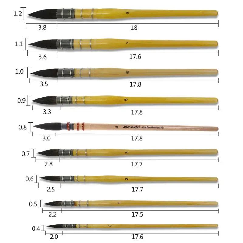 Ручная работа белка волос художника акварельные краски кисти для акварельного Искусства Питания