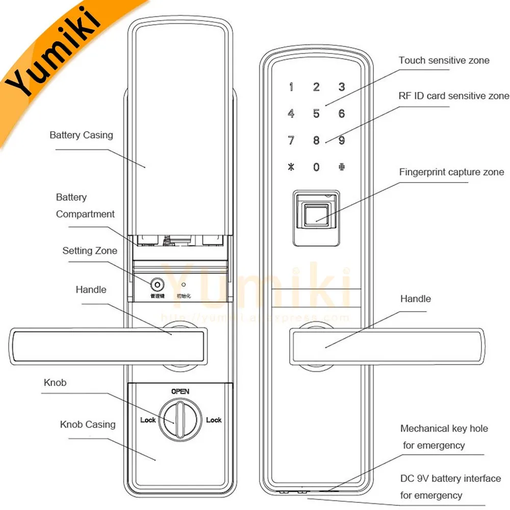 Us 219 0 Yumiki 2017 New Intelligent Fingerprint Door Lock Biometric With Good Quality Golden Color In Electric Lock From Security Protection On