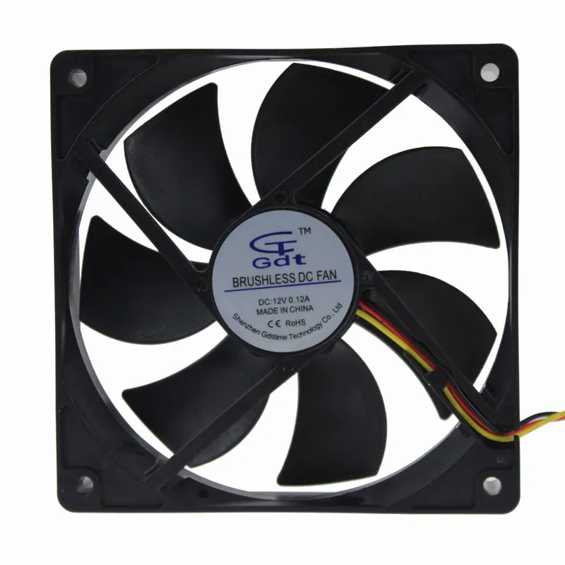 

1pcs Gdstime 12V 3Pin 5 inch 12cm 120mm CPU Fan 120x120x25mm 12025 DC Axial Flow Computer PC CPU Case Cooling Fan
