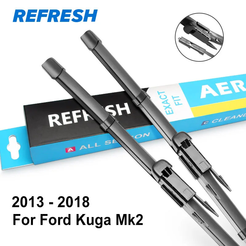 REFRESH Щетки стеклоочистителя для Ford Kuga Mk1 / Mk2 Fit Pinch Tab Руки / Нажимные кнопки Модельный год с 2008 по год - Цвет: 2013 - 2018 ( Mk2 )