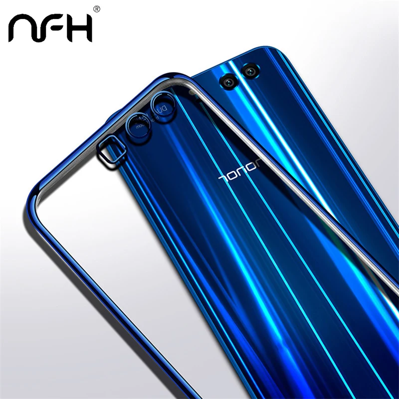 NFH роскошный покрытый ТПУ чехол для huawei Honor 9 10 Прозрачный Ультра Тонкий силиконовый чехол для huawei на Honor 9 10 lite чехол для телефона