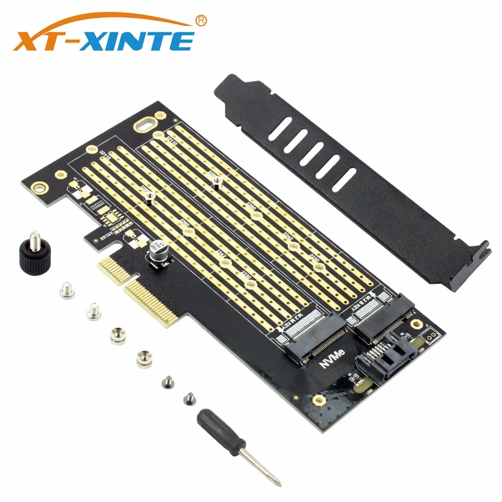 SK6 M.2 SSD к PCIE X4 адаптер M ключ B двойной интерфейс карты Suppor PCI Express 3 0x4 для NVMe 2230-22110