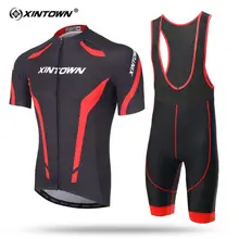XINTOWN Short Sleeve Cycling Jersey Set MTB Bike Clothing Summer Bicycle Jerseys For Men Simple Style Maillot Ropa Ciclismo
