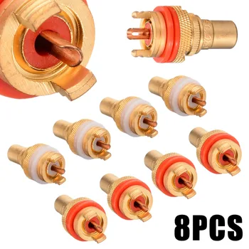 

8pcs RCA Female Socket Connector RCA Terminal Socket Chassis HiFi Audio Plug Connectors RCA Adapter AV Terminal Phono Connector