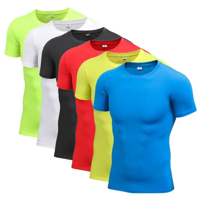 US $6.10 2019 Compression Shirts Men Tshirts Short Sleeve Fitness Body Building Male Tops Punk