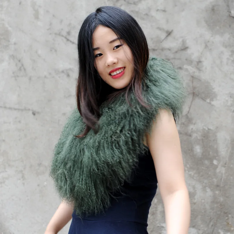 

CX-A-52 Free Shipping Genuine Tibetan Lamb Fur Collar COMES IN LOTS OF COLOURS ~ DROP SHIPPING