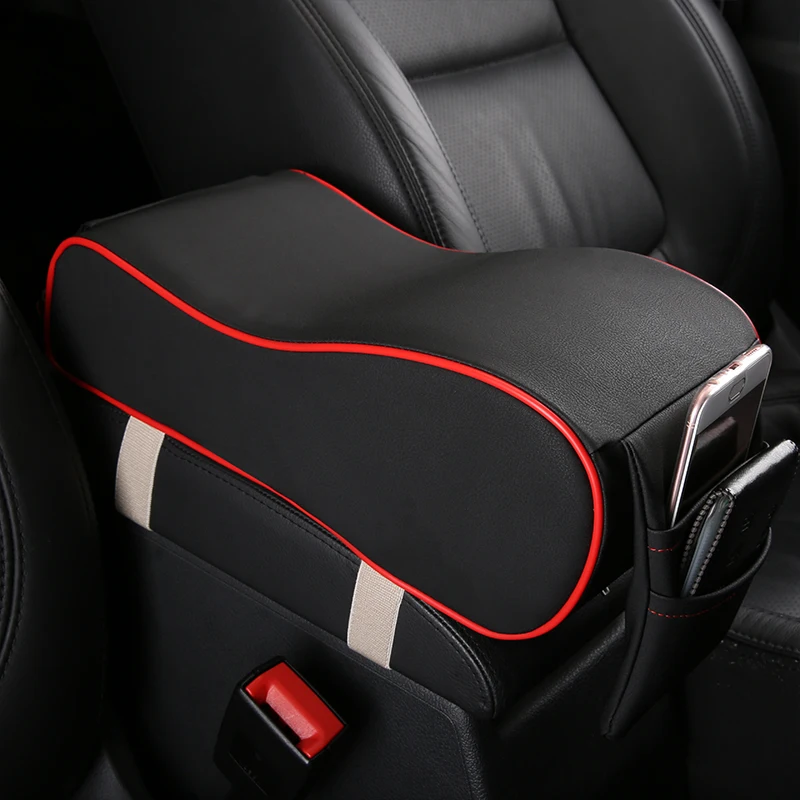 

KKYSYELVA1PCS Car Universal Armrest Box Mats Car Interior Armrest Pad Leather Styling Auto Interior Accessories