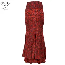 Wechery женские юбки сексуальный длинный макси стимпанк эластичные юбки хлопок горсет плиссированные юбки костюм для корсета вечерние свадебные юбки