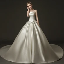 Женское сатиновое платье Erosebridal простое бальное с длинным