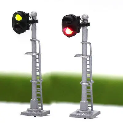 

JTD1503GR 3PCS Model Railroad Train Signals 2-Lights Block Signal N Scale 12V