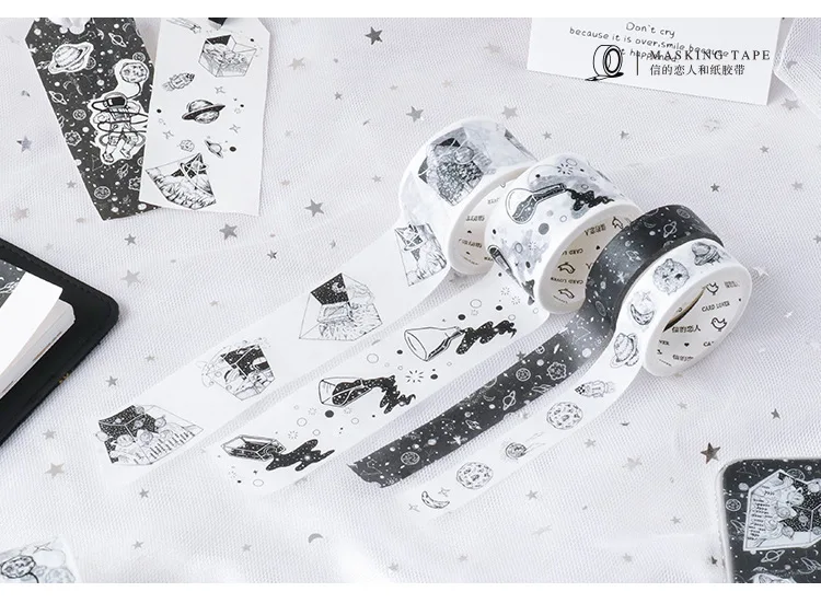 Ночных полетов в Звездном стиле с реки в бутылке/Galaxy», «Луна», лента для декорации Washi DIY планировщик для скрапбукинга маскирующая лента Escolar kawaii