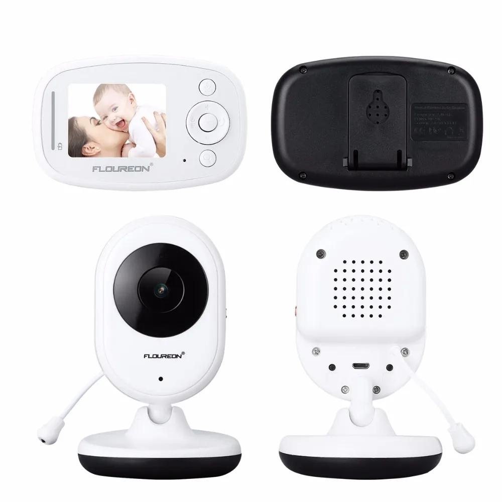 Floureon ночное видение младенческий беспроводной монитор Детская Цифровая видеокамера аудио Музыка температура дисплея LCD няня монитор