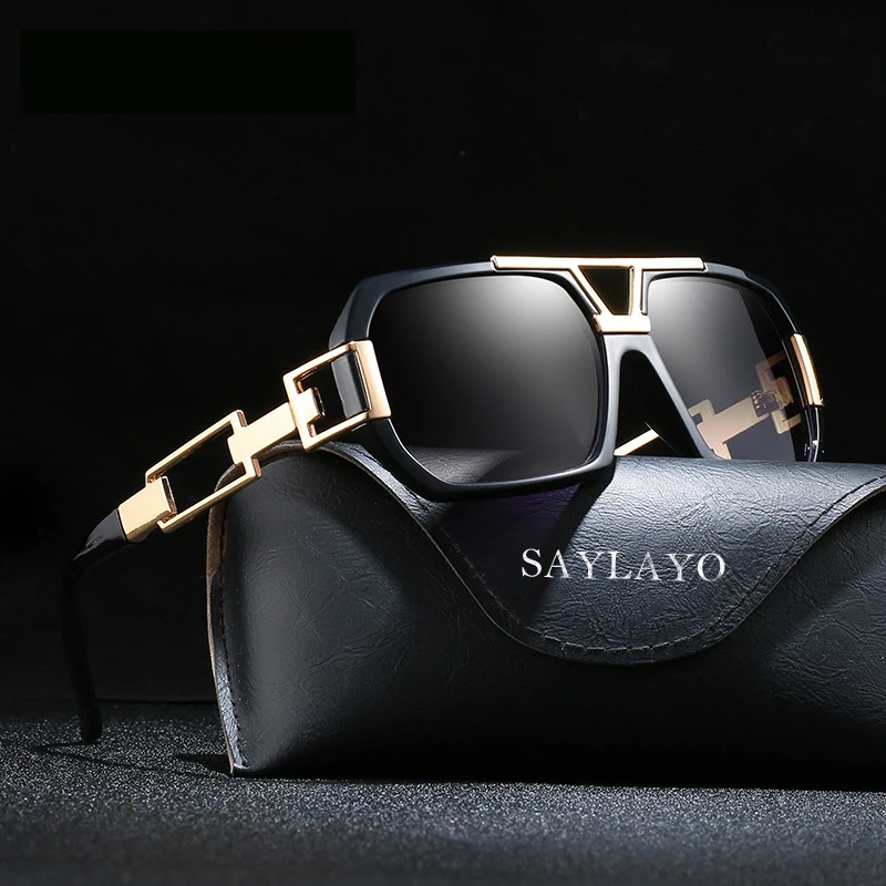 SAYLAYO 2019 New Retro Oversized Sunglasses Men Women Luxury Vintage Shades Black Brand Designer Sun Glasses UV400 Protection