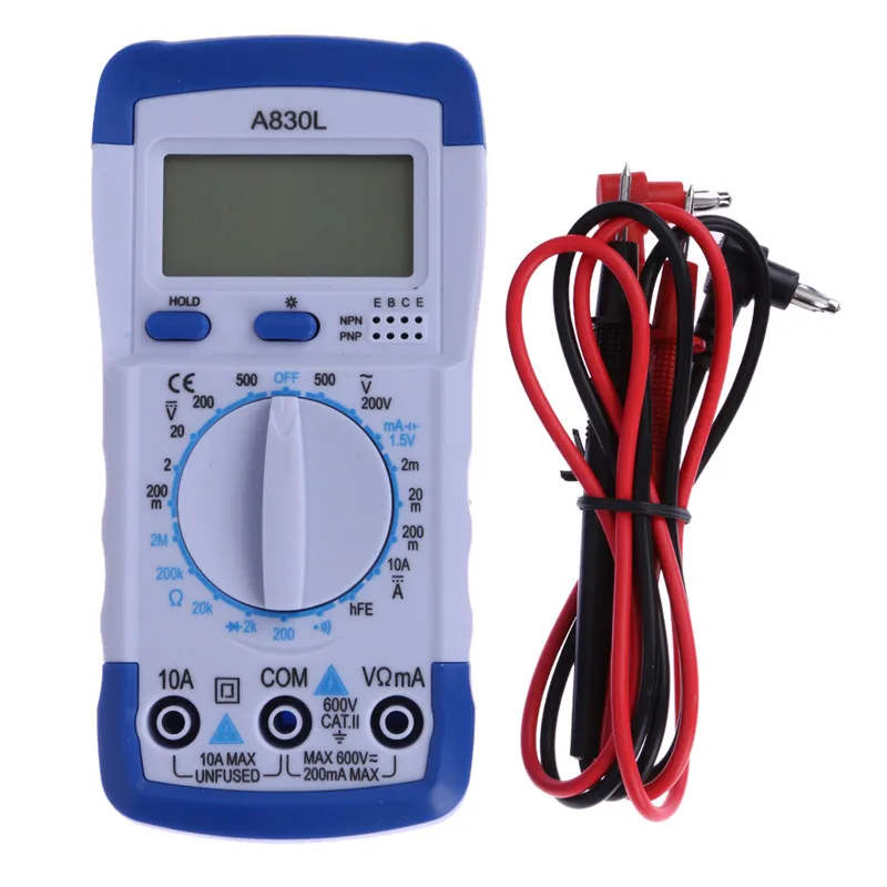 

500mA/250V A830L LCD Digital Multimeter DC AC Voltage Diode Freguency Multitester Diagnostic-tool Hand Held Tester Test Current