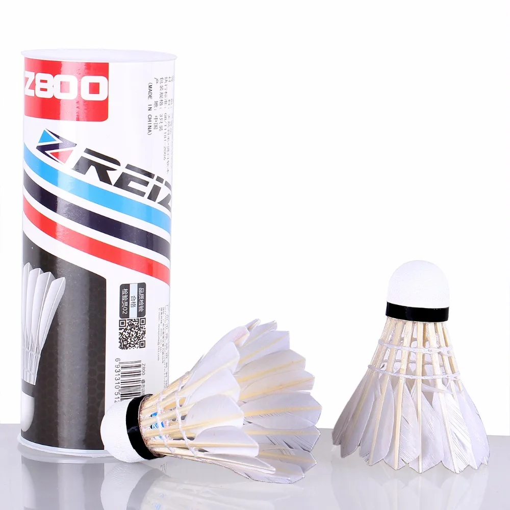 3PCS/Tube Shuttlecocks Badminton White Feather Shuttlecocks