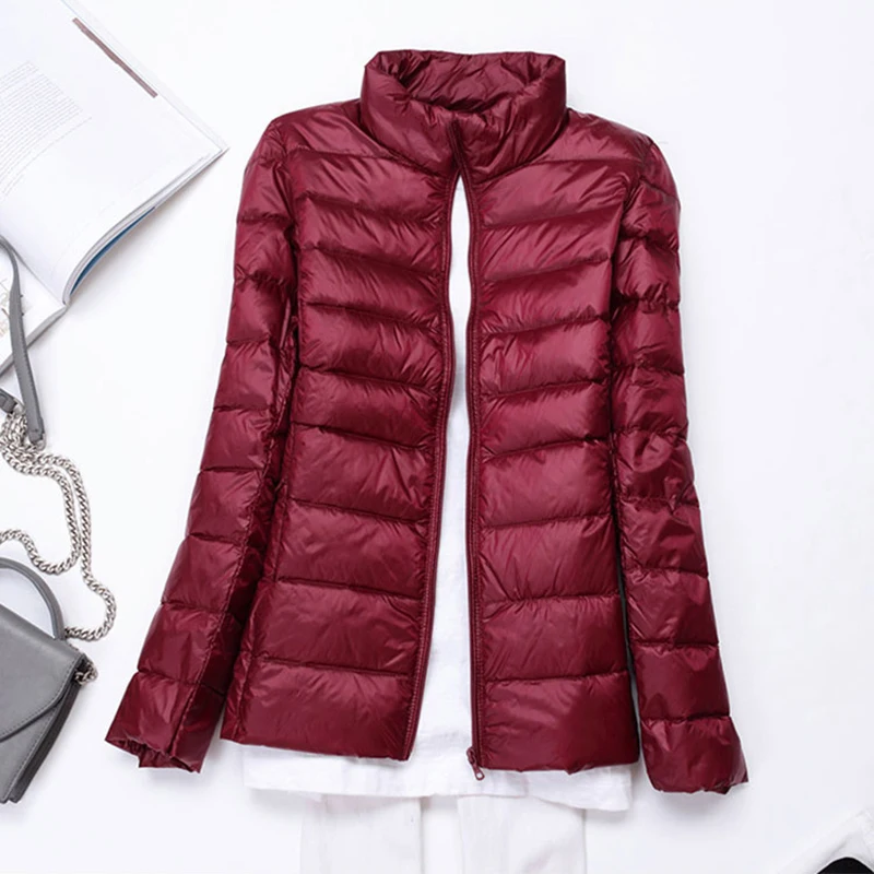Autumn and winter new style light weight down jacket, pure color collar, body repair, big size, lady's short, down jacket