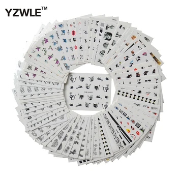 

YZWLE 68 Sheets DIY Decals Nails Art Water Transfer Printing Stickers Accessories For Manicure Salon