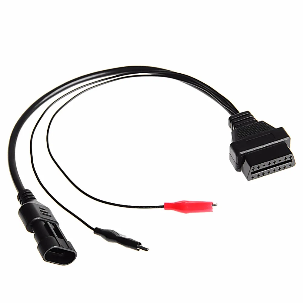 Obd 3pin к 16pin диагностический инструмент 12v Пластик адаптер Obd2 Кабель с разъемом для подключения к автомобильный удлинитель для Fiat Alfa Lancia - Цвет: Белый