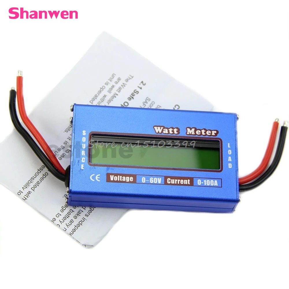 Цифровой анализатор мощности батареи Ватт метр балансир 60 V/100A для DC RC вертолет