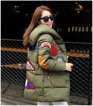 

Free shipping,fashion thermal thickening applique slim with a hood women wadded jacket