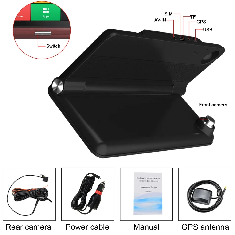 Dealcoo 8' сенсорный экран 4G Автомобильный dvr видео регистраторы камера ADAS 1080P FHD