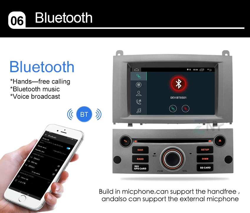 Excellent 7" HD Android 8.1 Car GPS Stereo For Peugeot 407 Auto Radio FM RDS DVD WiFi Navigation BT Audio Video Multimedia Backup Camera 8