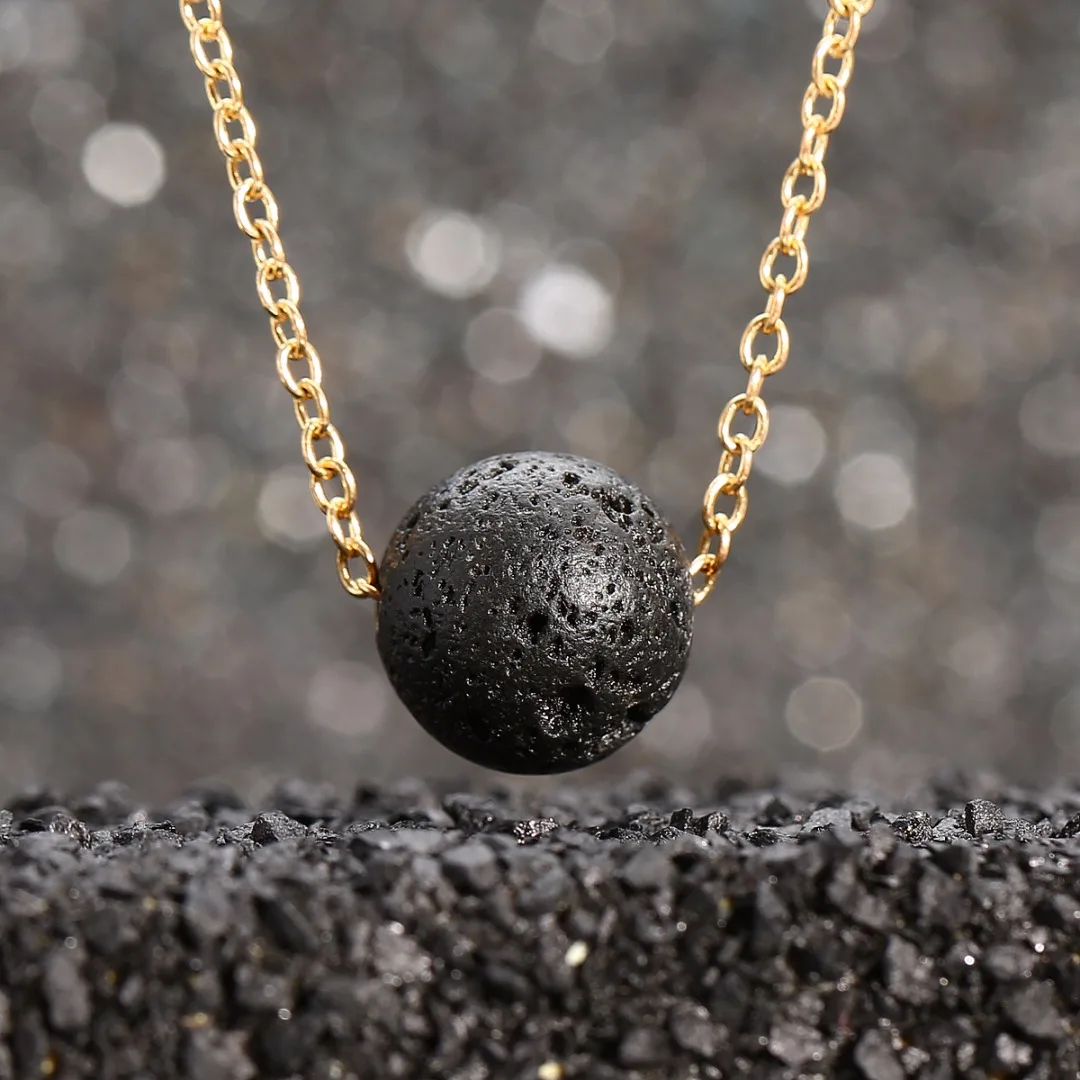 Fashion Jewelry Men Bracelet Black Lava Stone Pendant Essential Oil Diffuser Bracelets & Bangles Pulseras Shellhard