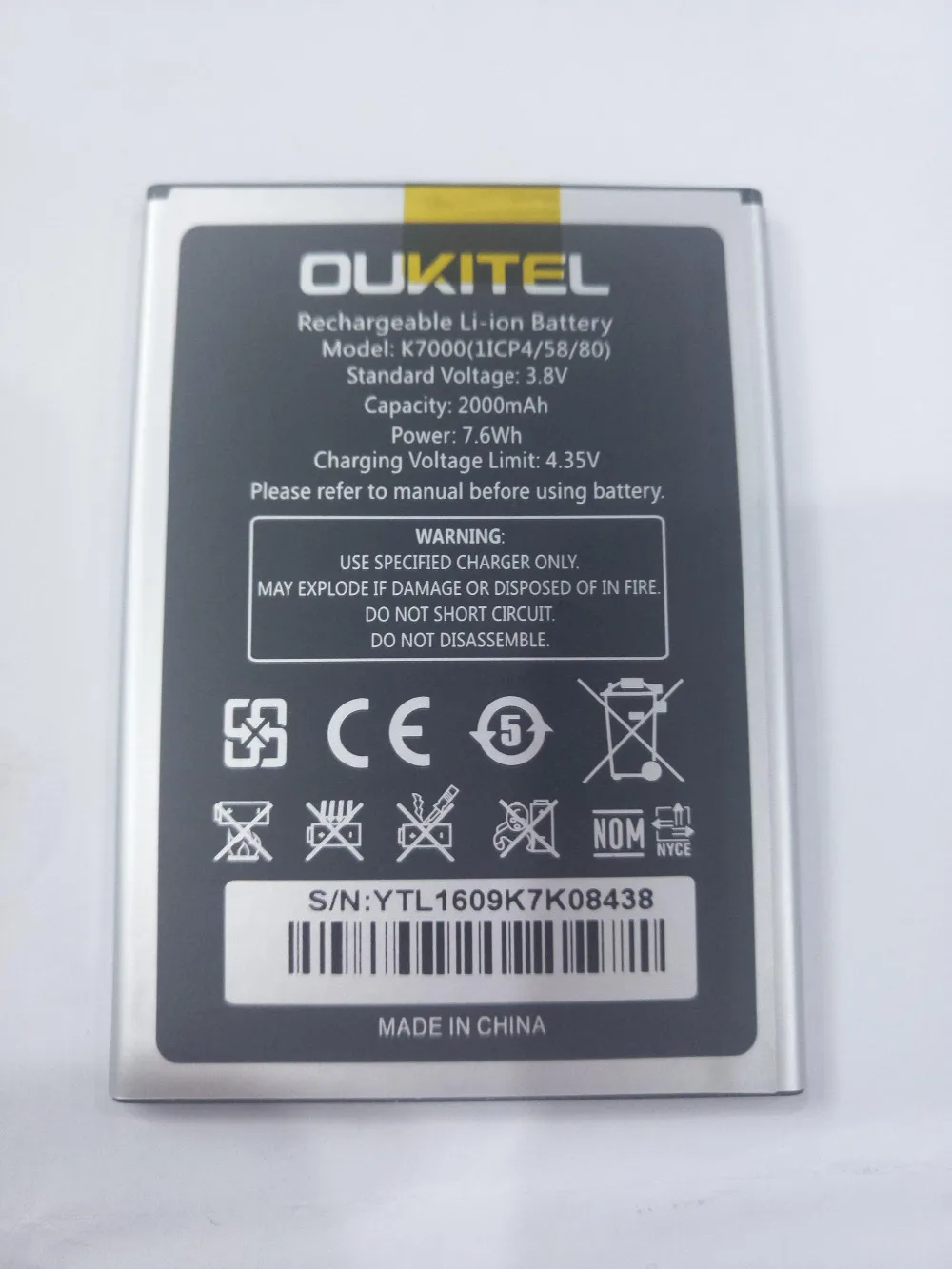 

Oukitel K7000 Battery Original Battery 2000mAh Smartphone Replacement Accessary For Oukitel K7000 In stock